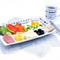 Desenli Seramik Kahvaltı Tabağı & Kupa Bardak Set